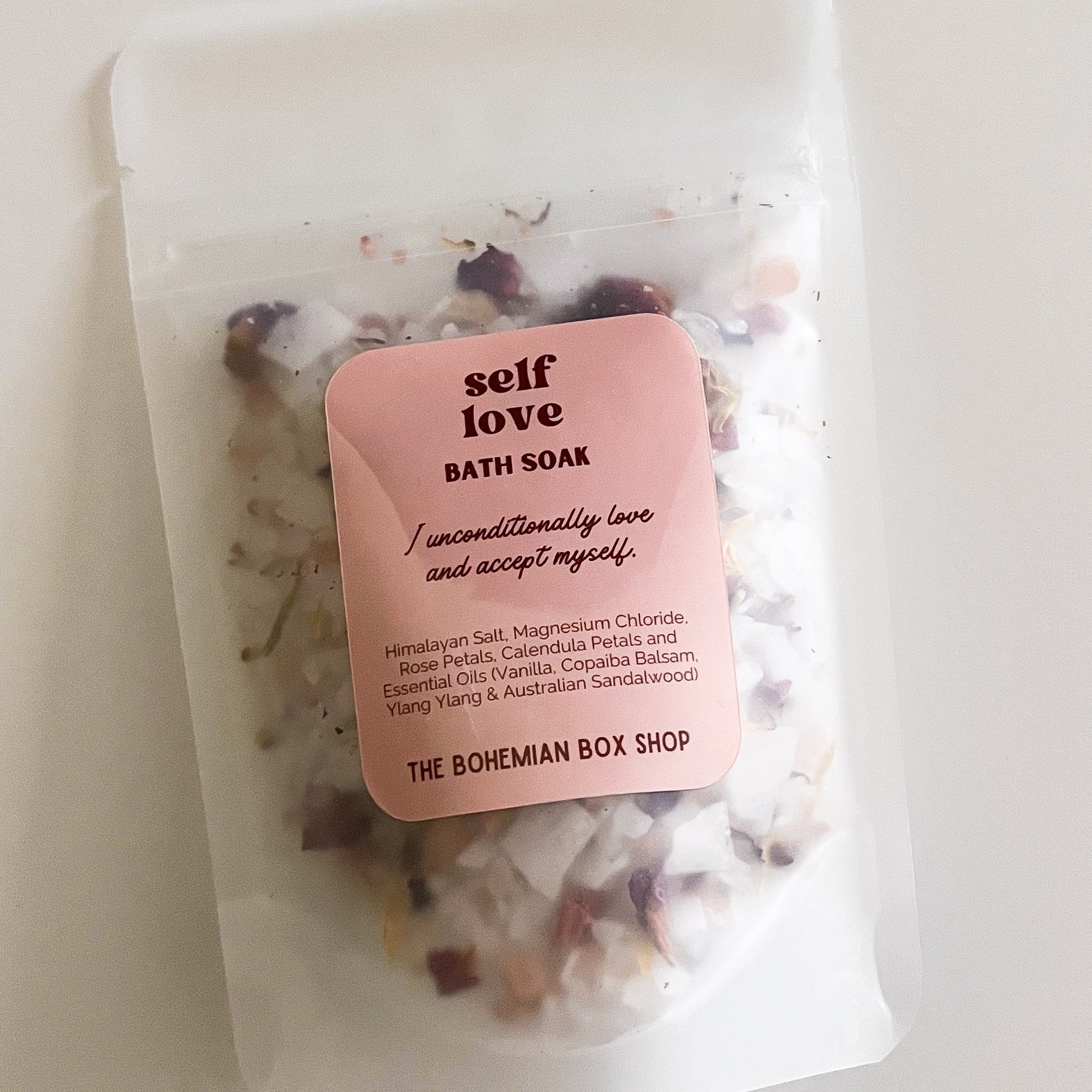 Self love bath soak with affirmation 