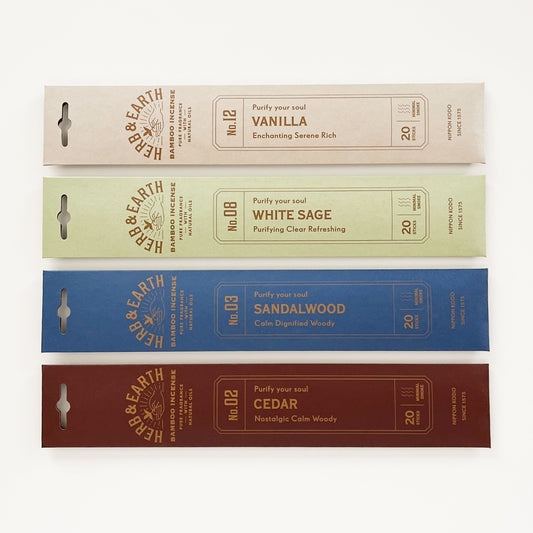 Herb and Earth Bamboo Incense Sticks Pure Fragrance with Natural Oils - Assorted Incense, Choose Your Scent