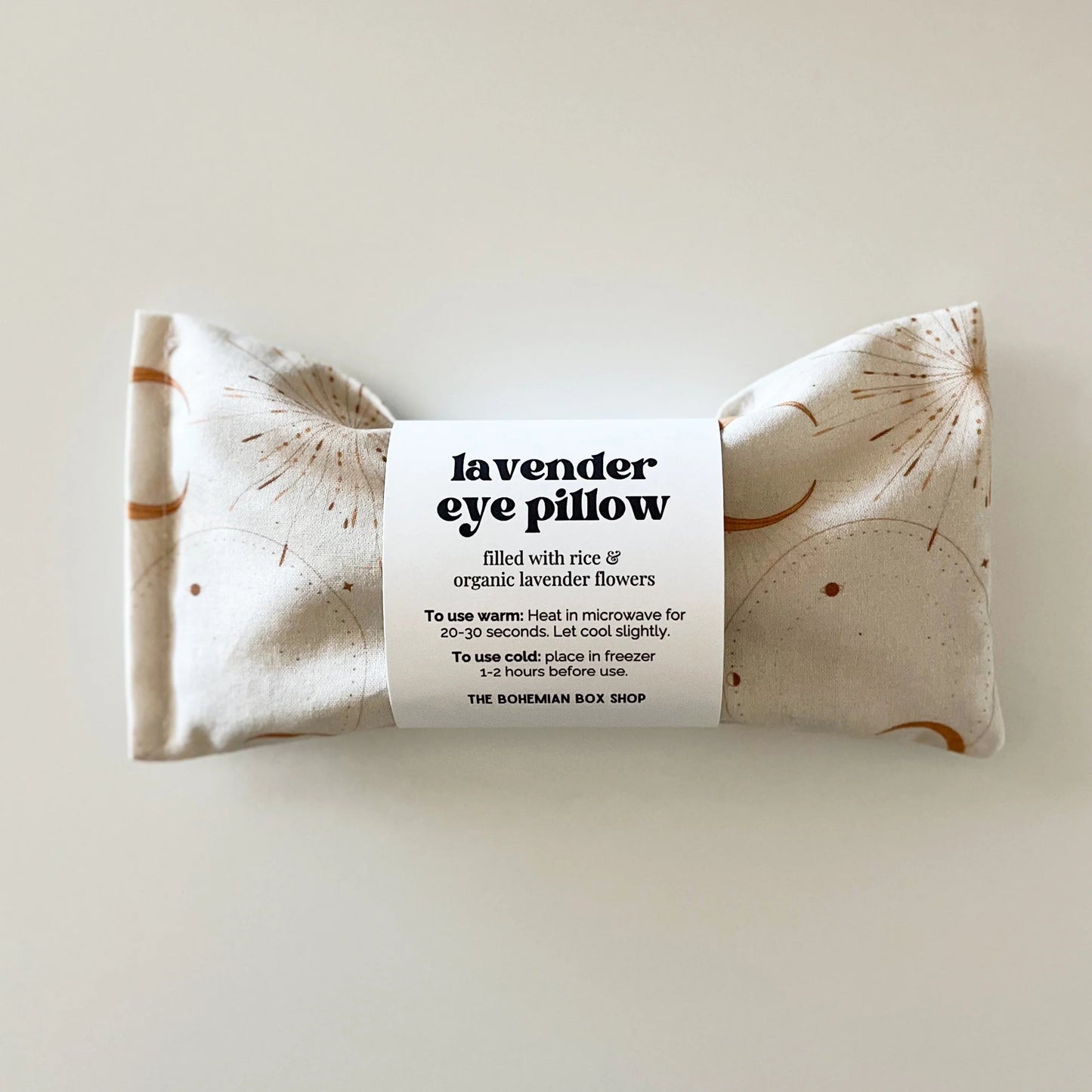 Celestial Lavender Eye Pillow, ivory moon Microwaveable Rice Packs