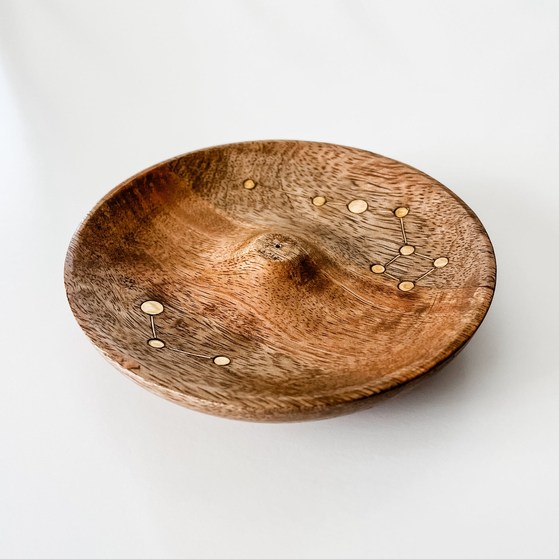 Celestial Round Incense Holder - Wood, Brass