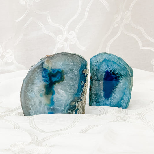 Teal Agate Candle Holder