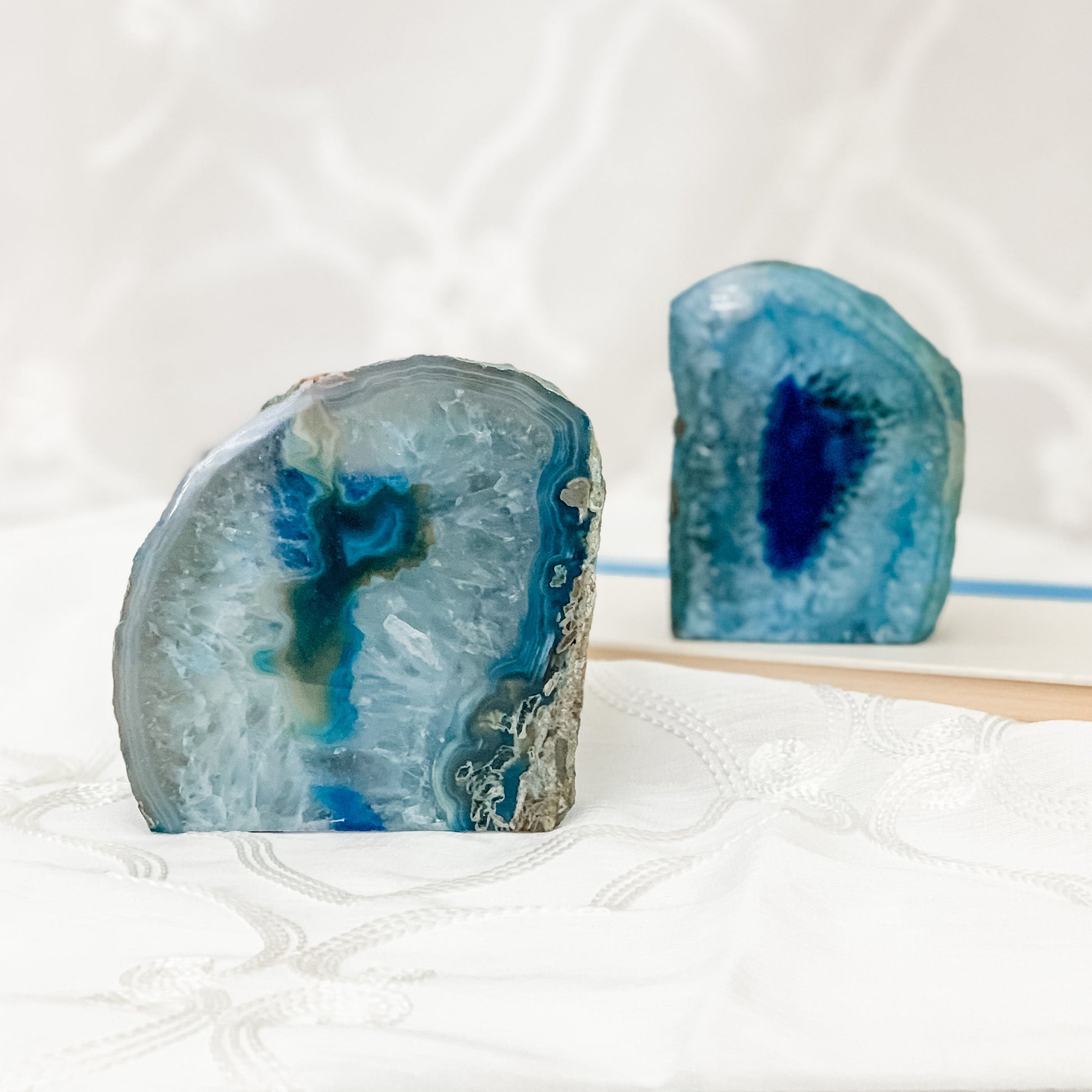 Teal Agate Candle Holder